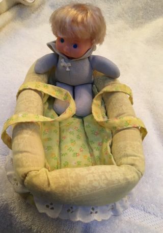 1979 Fisher Price Bundle Up 6” Baby Doll & Carrier W/blanket 244