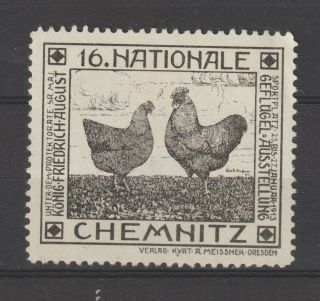 German Poster Stamp Chemnitz Chicken 1913