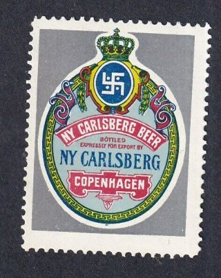 Denmark Scarce Poster Stamp Carlsberg Beer Brewer Brewhouse