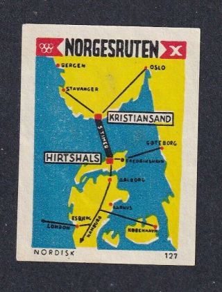 Denmark Poster Stamp The Norway Ship Ferry Route