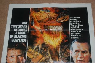 NEWMAN & McQUEEN in THE TOWERING INFERNO (1974) - ORIG US 1 - SHEET POSTER EX COND 2