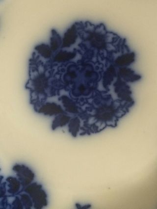 Flow Blue Antique Plate Waldorf Semi - Porcelain Wharf Pottery 9 