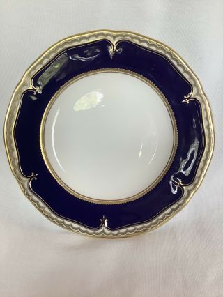 Royal Worcester Diplomat Blue Gold White Porcelain 8” Salad Dessert Plate