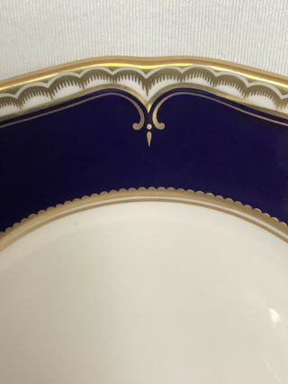 Royal Worcester Diplomat Blue Gold White Porcelain 8” Salad Dessert Plate 3