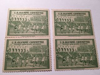 Stamps U.  S.  Olympic Committee London - 1948 Games - St.  Moritz