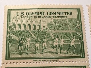 STAMPS U.  S.  Olympic Committee London - 1948 Games - St.  Moritz 2