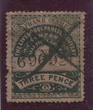 G.  B.  " A Three Pence Liverpool Parcel Delivery Company ".