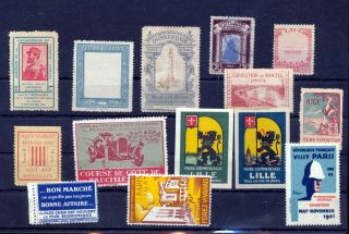 France Paris Lille Car Dunkerque Early Poster Labels Mnh Mh (nt 8805s