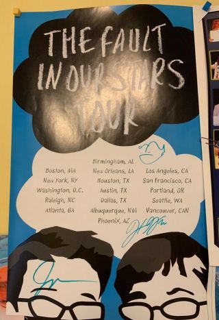 Signed The Fault In Our Stars Book Release Tour Poster,  John And Hank Green
