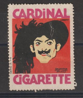 German Poster Stamp Cardinal Cigarettes Artist Lubbert
