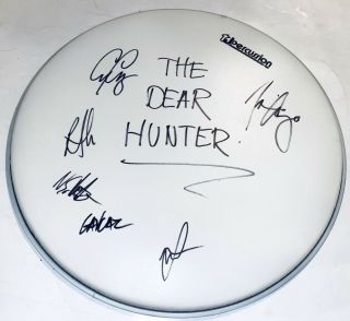 The Dear Hunter Band Real Hand Signed 14 " Drumhead By All 6 Members