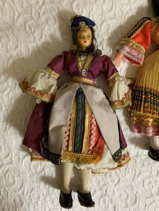 2 - Greek Dolls Colorful National Costume Folk Art Dancer 11” Tall 3