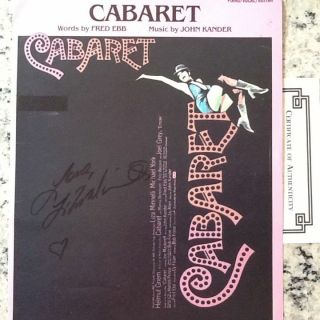 Liza Minnelli Signed Music Sheet 1972 " Cabaret " Oscar Winner Bob Fosse