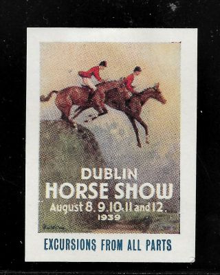 Hick Girl - Mh.  U.  S.  Cinderella Stamp 1939 Dublin Horse Show I111