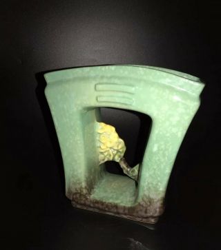 Roseville Pottery Artwood Vase 1051 - 6 Green Brown