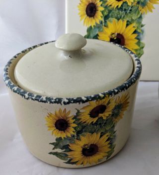 9 SET Home & Garden Party Stoneware Sunflower Farmhouse Decor Spoon Rest Mug Pot 3
