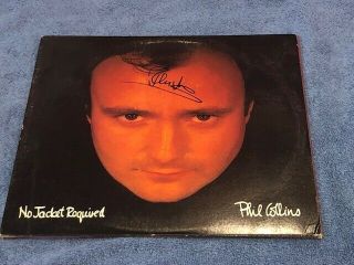 Genesis Phil Collins Signed Autographed No Jacket Required Record Album Lp