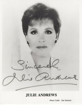 Julie Andrews Autographed Signed 8x10 Photo B&w Picture Authentic