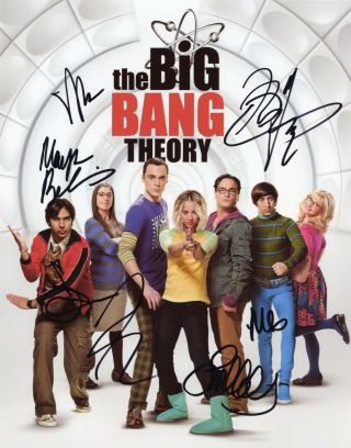 Big Bang Theory Hand Signed By Cast Of 7 Series Promo 10x8 Photo