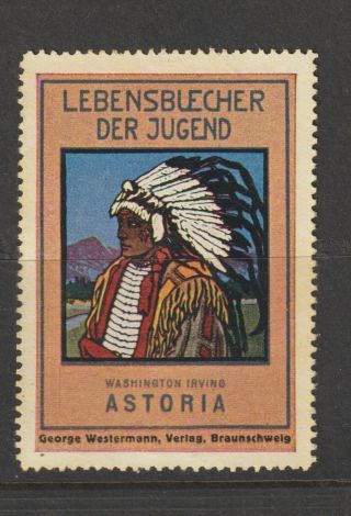German Poster Stamp 4/8 Books Native American