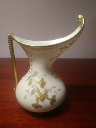 Lenox Belleek Cac Ewer Pitcher With Gold Overlay,  Pristine