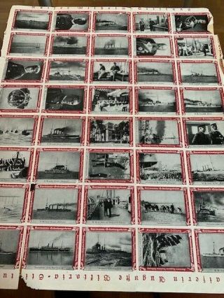 40 Old Poster Stamps Germany Wwi Warships Submarine U - Boat From 1917