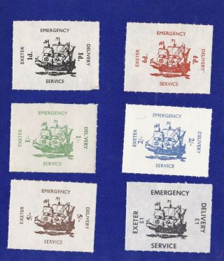Gb278) 1971 Strike,  Exeter Emergency Delivery Service,  Sterling Set Of 6,