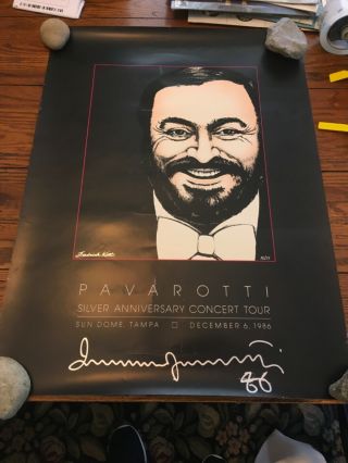 Luciano Pavarotti Autographed Concert Poster Sun Dome Tampa 12/6/86