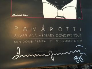LUCIANO PAVAROTTI AUTOGRAPHED CONCERT POSTER SUN DOME TAMPA 12/6/86 3