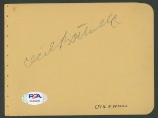 Cecil B.  Demille Signed Album Page | " Cleopatra " Autograph | Psa/dna