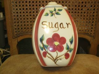 Canister,  Sugar,  Purinton Pottery,  Mountain Rose,  No Damage.