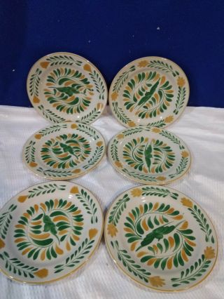 William - Sonoma Anfora Verde Luncheon/salad Plates Set Of 6 Made In Mexico
