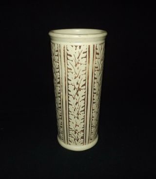 Weller Pottery Clinton Ivory Oak Leaf 12 " Vase