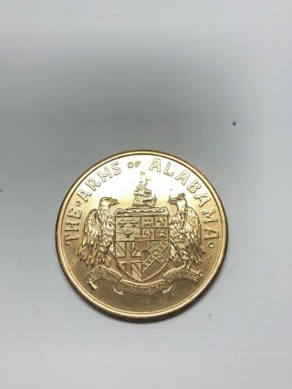 The Arms Of Alabama Coin,  George Wallace,  Political,  Souvenir,  Golden