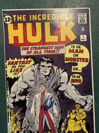 Marvel Hulk Photo Poster 11 X 17 Signed Autographed By Stan Lee Comes With