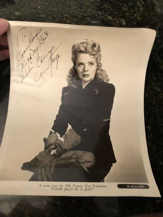 Vintage 1940’s Alice Faye Signed Autograph Glossy Glamour Photo 8” X 10”