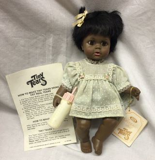 1982 Ideal Aa Tiny Tears Doll - Black African American - Cries And Wets