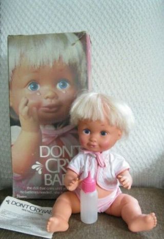 1976 Don ' t Cry Baby Doll By HASBRO with Box,  Bottle,  Instructions 2
