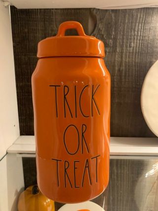 Rae Dunn TRICK OR TREAT Orange Halloween Canister 2020 RARE HARD TO FIND 2