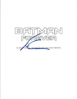 Akiva Goldsman Signed Autographed Batman Forever Movie Script Vd