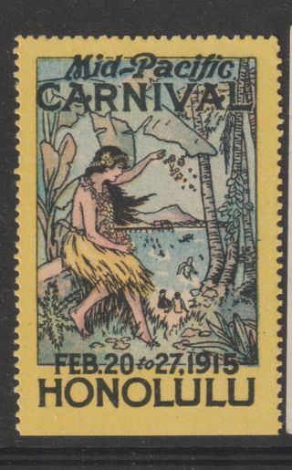 Us Poster Stamp Hawaii Honolulu 1915 Carnival