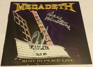 Megadeth Dave Mustaine David Ellefson Signed Rust In Peace Live Cd Booklet