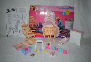 1999 Mattel Barbie Baby Krissy Home Nursery Nearly Complete For 12 " Dolls