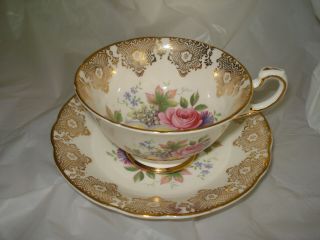 Paragon By Appointment To Her Majesty The Queen Tea Cup & Saucer Roses Fruits