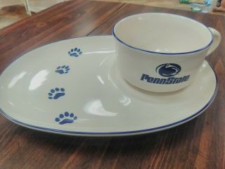 Penn State Soup Mug And Snack Plate Set,  Pfaltzgraff,  Very,  No.