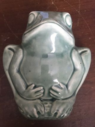 Vintage Mccoy Usa Pottery Frog Wall Pocket Vase Planter