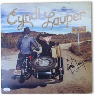 Cyndi Lauper Signed Autographed Record Album Cover Detour Jsa Ee45049