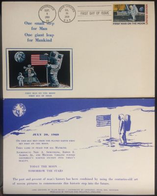 Seldom Seen Maxi Card - Textiles & Philately Cachet - 1969 Fdc Moon Landing C76