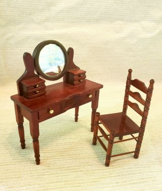Dollhouse Miniature 1:12 Vanity Round Mirror