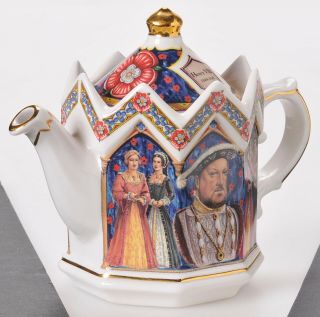 James Sadler Kings & Queens Henry Viii Porcelain Tea Pot Made In England Teapot